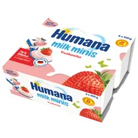Humana Milk Minis deserek jogurtowy o smaku truskawkowym 4x100 g