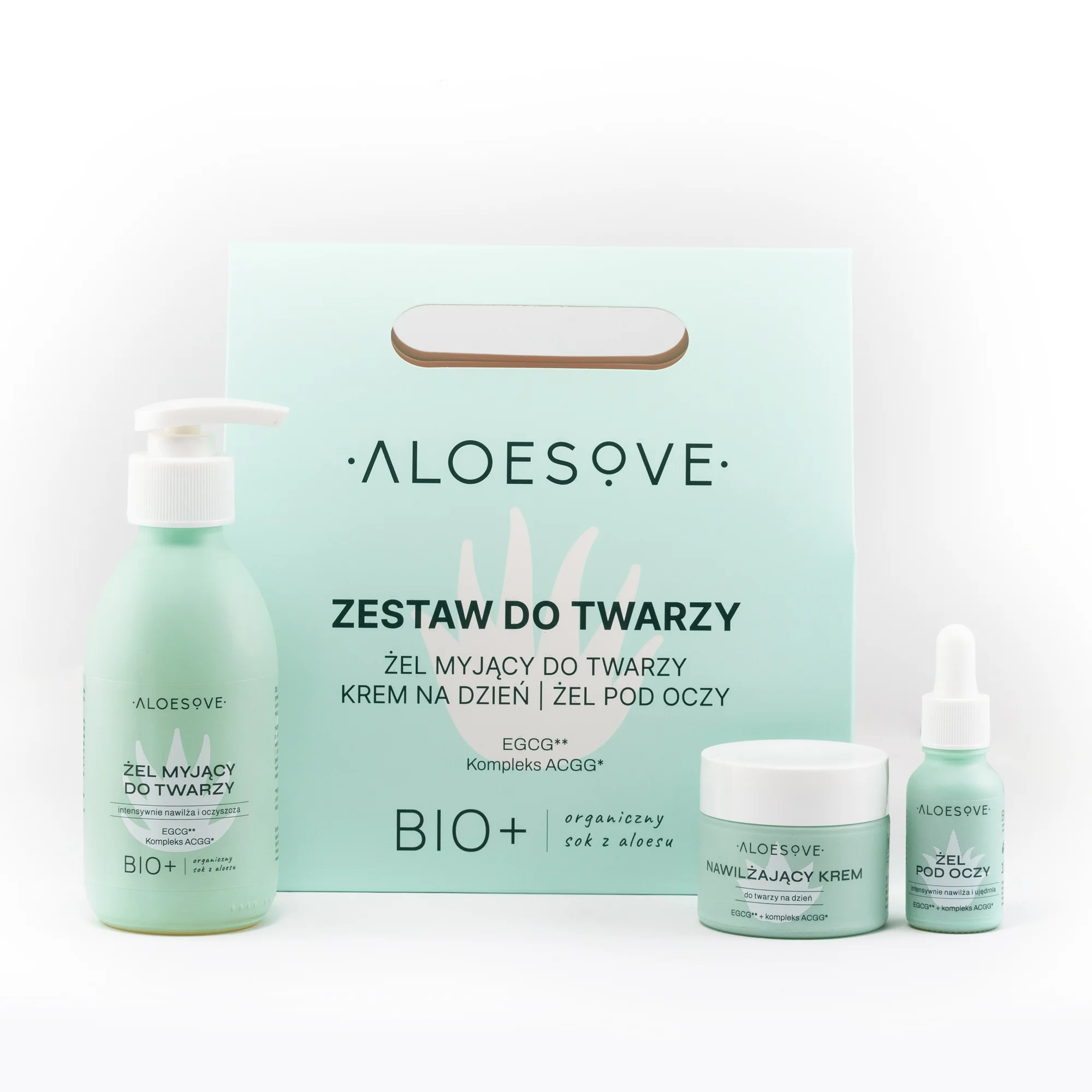 Aloesove zestaw do twarzy (torebka) 190 ml + 50 ml + 15 ml