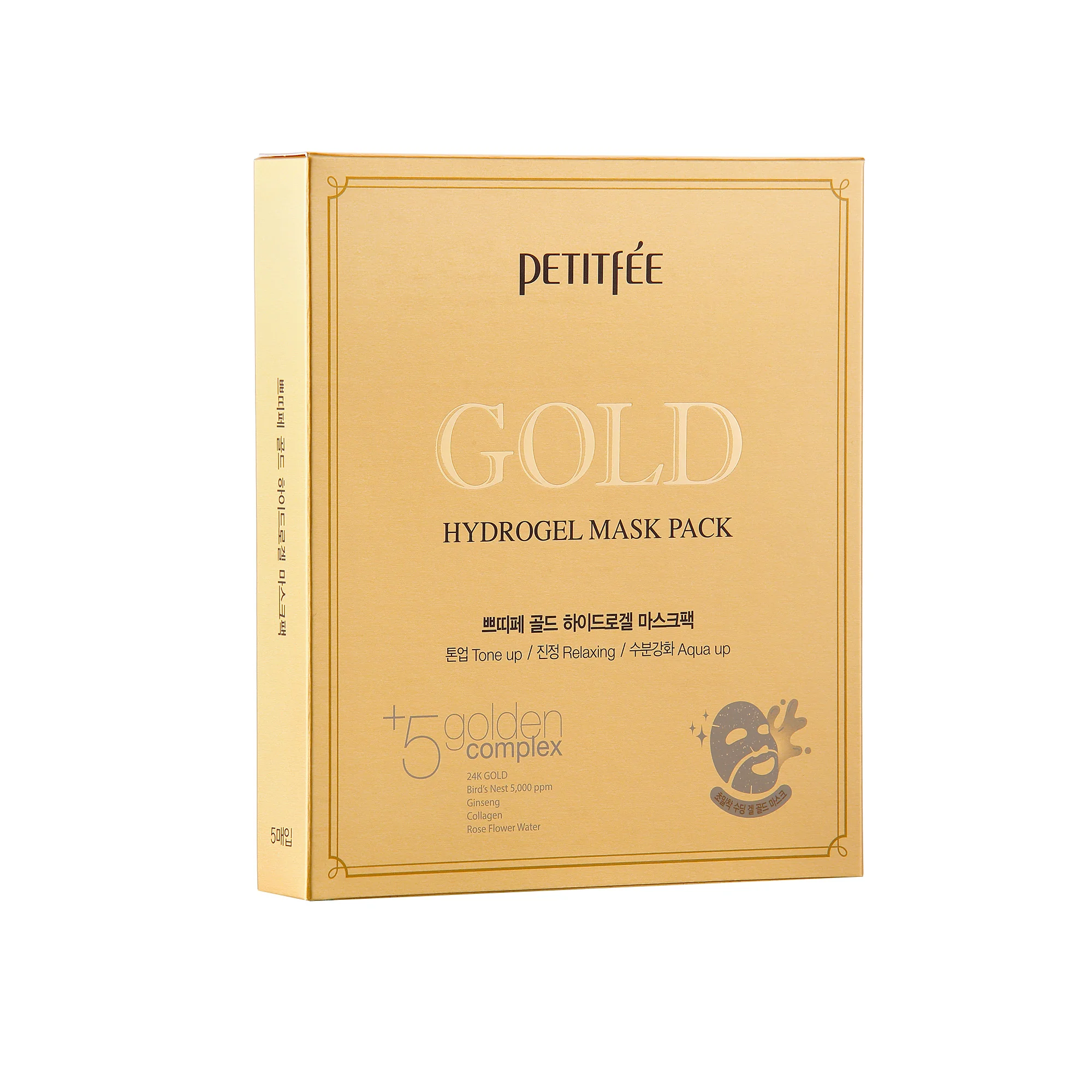 Petitee Gold Hydrogel Mask Pack, hydrożelowa maska w płachcie ze złotem, 32 g